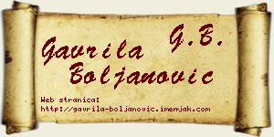 Gavrila Boljanović vizit kartica
